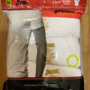 Penn 3 pack V-Neck tees, Men's Size: XXL, white, 100% cotton